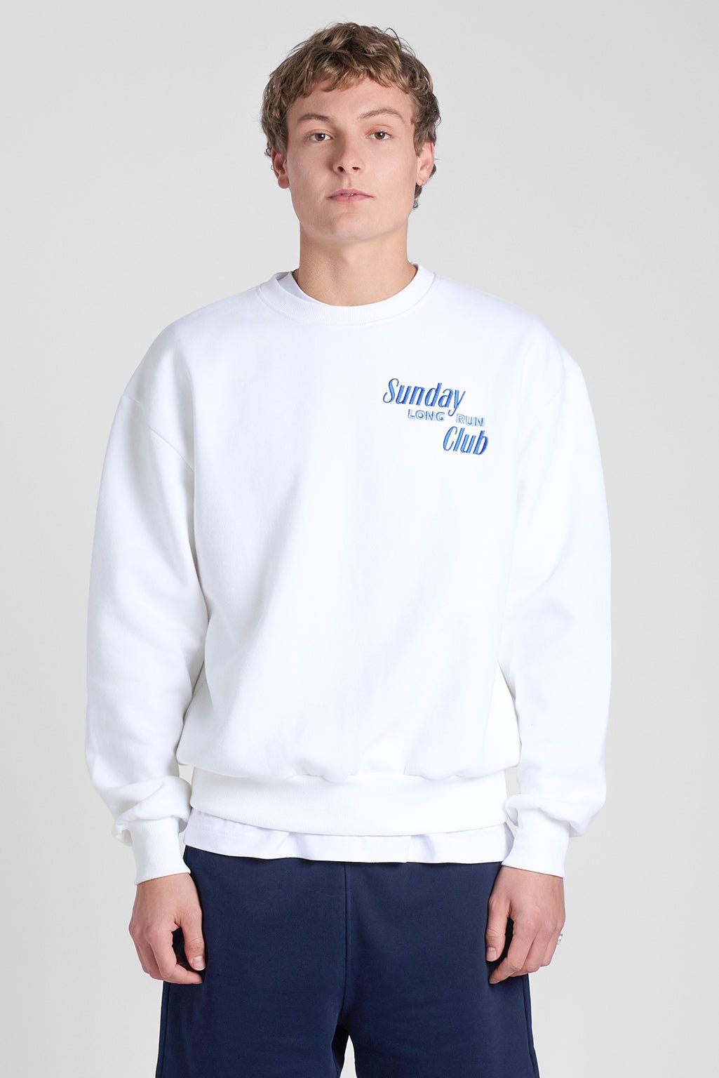 Sunday Long Run Club | Embroidered Sweatshirt | White