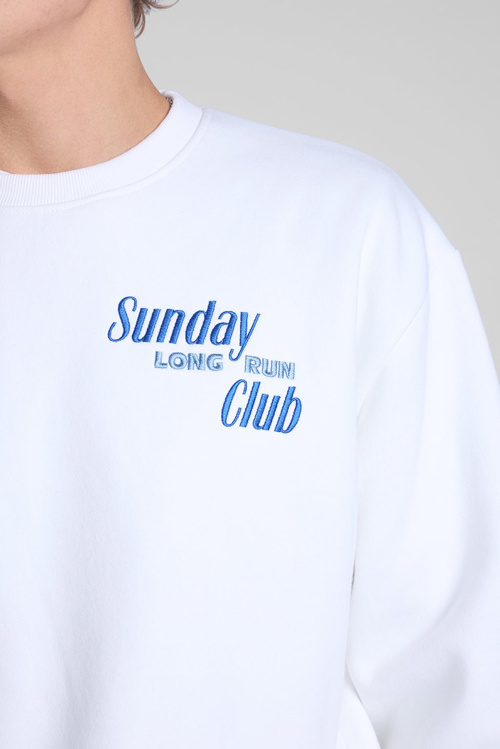 Sunday Long Run Club | Embroidered Sweatshirt | White