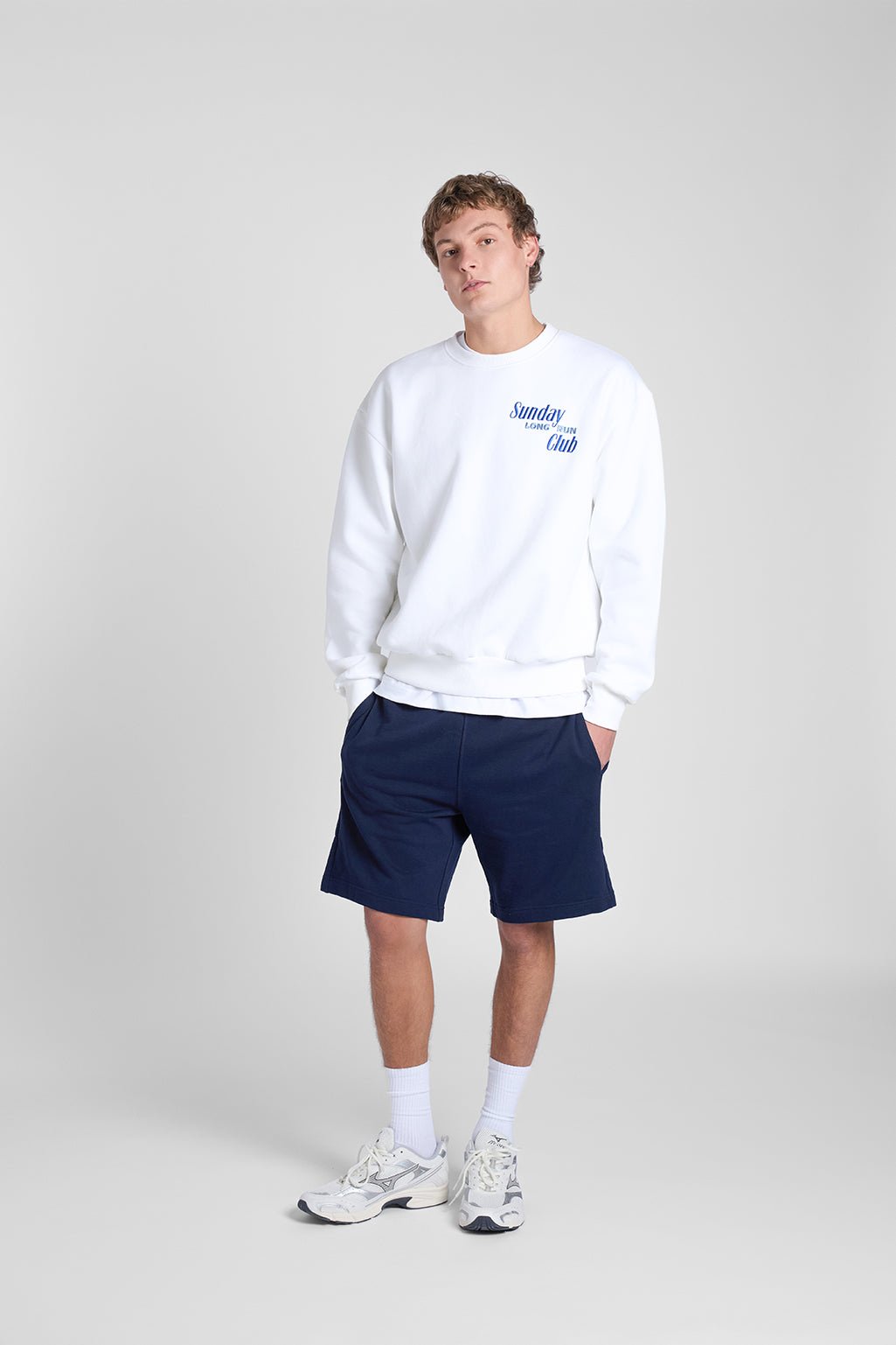 Sunday Long Run Club | Embroidered Sweatshirt | White