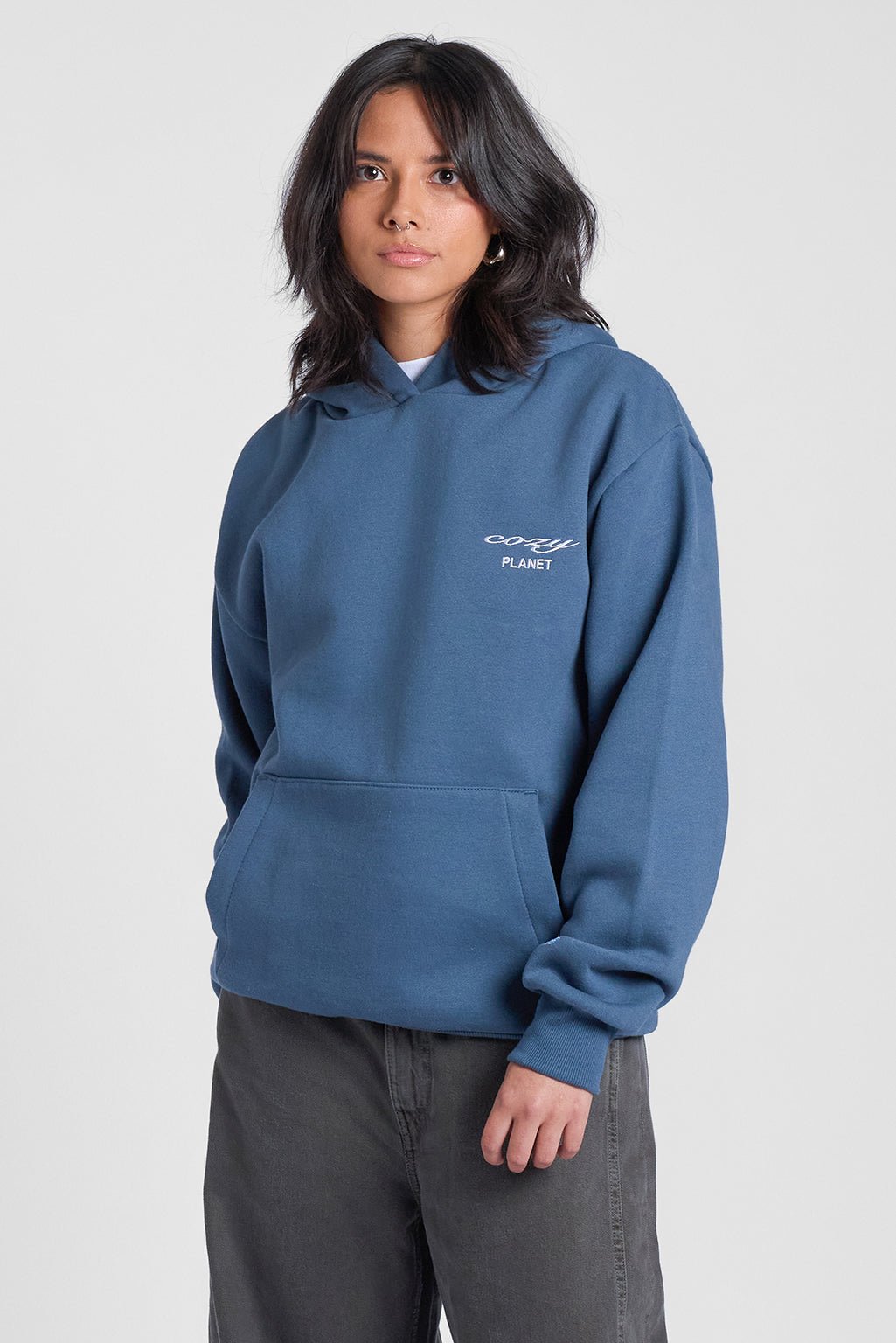 Unisex Hoodie - Cozy Planet - Washed Blue